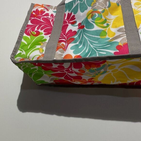 Women's Multicolor Floral Open Top Double Shoulder Strap Tote Bag OS - Picture 6 of 9